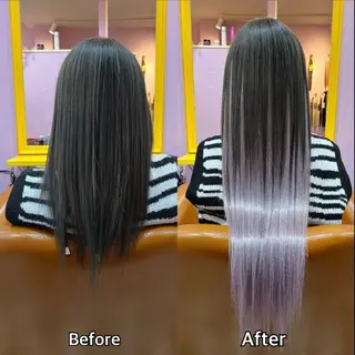 ロング シール＋ちび編み込み エクステ梅田🐨のヘアスタイル