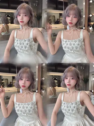 ミディアム rina／ベージュ ワンホン/韓国ヘアのヘアスタイル