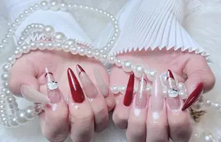 ネイル RAFFINE 月🦋🩵のネイルデザイン