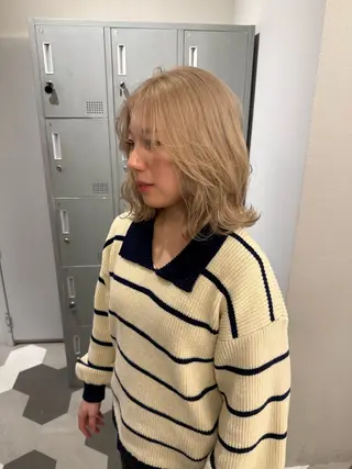 ミディアム カラー ブリーチ/アレンジ 天満/chihiroのヘアスタイル