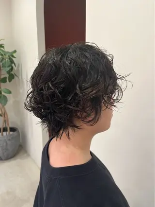 ショート パーマ 西村 錬之介のヘアスタイル