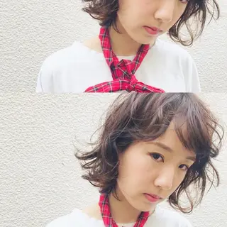 ミディアム 鎌田 祥江のヘアスタイル