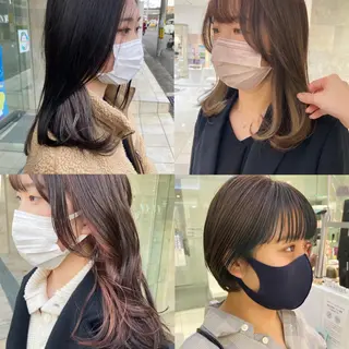 セミロング カラー 田中 あかねのヘアスタイル