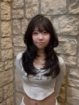 ロング カラー 町田/レイヤーカット ハッシュカット/八木のヘアスタイル