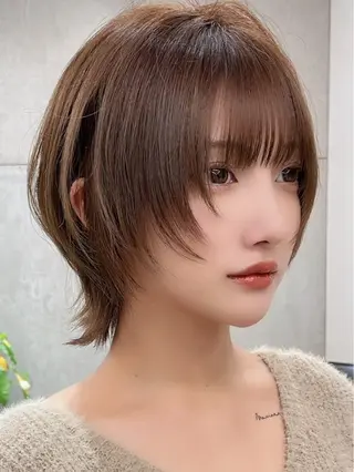 ショート ボブ特化型美容師/赤 み消しカラー/ももかのヘアスタイル