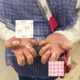 ネイル 𝙉𝙖𝙤🍓꒦꒷ Y2K / 韓国風のネイルデザイン