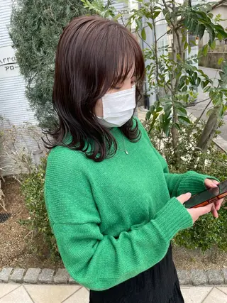 ミディアム 亀川蓮 Agu hairのヘアスタイル