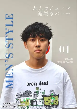 ショート 川副史晶/梅田/ メンズパーマのヘアスタイル