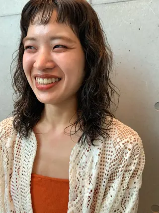 セミロング カラー ブリーチなしWカラー /地毛風/小林凪沙のヘアスタイル