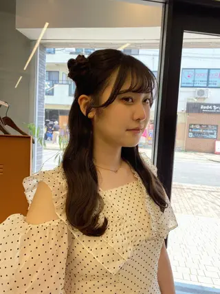 セミロング ヘアアレンジ R hair 金山所属・お呼ばれヘア｜ 金山｜山本夏菜のヘアスタイル