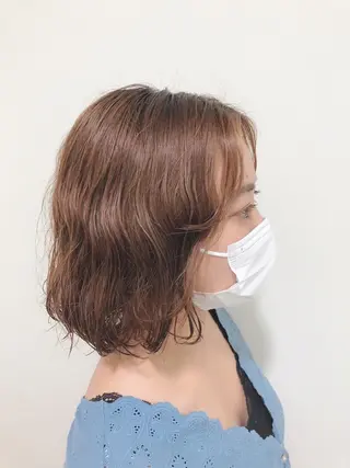 ショート パーマ 梅木 潤【韓国ヘア/ 艶髪/透明感カラー】のヘアスタイル