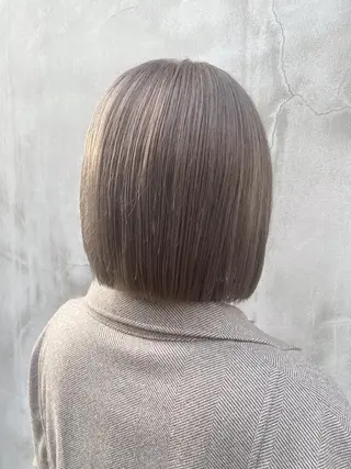 ミディアム saki🌼ボブ× 透明感カラー🌼のヘアスタイル