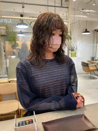 ロング パーマ ヘアアレンジ 小顔レイヤー×コンパ クトボブ/林隆平のヘアスタイル