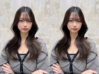 カラー eve🐰束間まつ毛 /透明感カラーのヘアスタイル