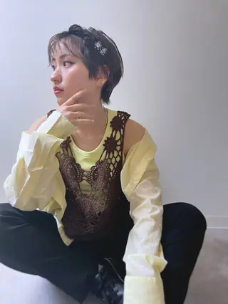 ショート ヘアアレンジ 🫧ぷる艶カラー🫧 Yuubi🦩のヘアスタイル