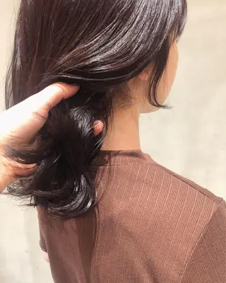 セミロング カラー ヘアアレンジ 酸性縮毛矯正🧴韓国 レイヤー/髪質改善のヘアスタイル