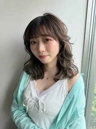 ロング カラー 森田遥奈/透明感カラ ー/似合わせカットのヘアスタイル