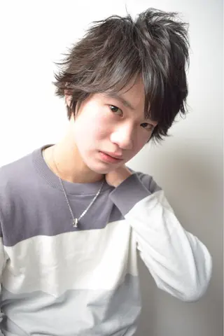 ショート ミディアム カラー パーマ メンズ 高橋 隆一のヘアスタイル