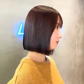 ショート カラー ボブ縮毛矯正 韓国レイヤーRINAのヘアスタイル