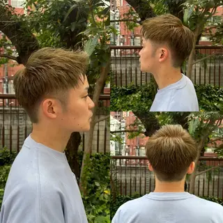 ショート カラー メンズ 看板犬がお出迎え◎ 初めてでも安心◎のヘアスタイル