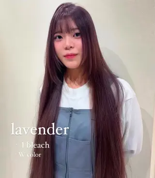 ロング カラー ワンホン×髪質改善 つのーか🩶‪🫧のヘアスタイル