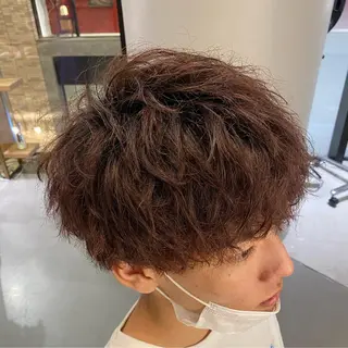 ショート カラー パーマ メンズ unopulir Vamos店所属・梅田茶屋町メンズ 専門美容師 山元一平のヘアスタイル