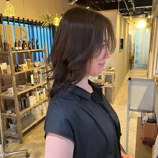 セミロング カラー ヘアアレンジ LaNA hair salon by RELY【ラナ ヘアサロン バイ リライ】所属・LaNA 佐藤なおのヘアスタイル
