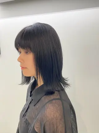 ミディアム カラー ZENKO表参道店所属・デジタルパーマ 🌀ボブ　萩原　龍のヘアスタイル