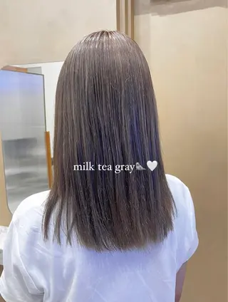 ミディアム カラー ヘアアレンジ 🥀暖色韓国ヘア💕 保科侑花のヘアスタイル