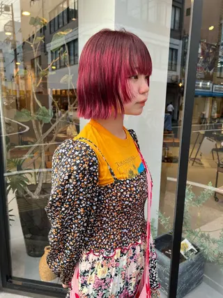 ミディアム saki / ボブ /ベージュ系カラーのヘアスタイル