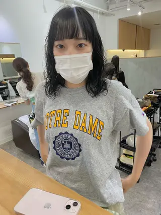 ミディアム パーマ 森貴裕/ベージュ/ パーマ/オリーブのヘアスタイル