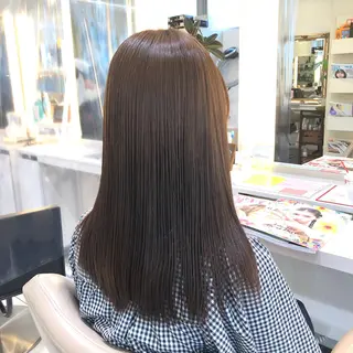 ロング パーマ 安井　昴 💫ブリーチ縮毛矯正のヘアスタイル