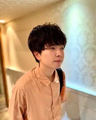 メンズ スパイキーショート 大人パーマ 丸山のヘアスタイル