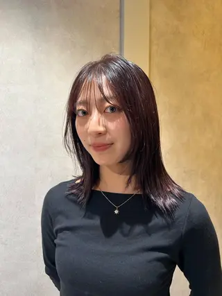 ミディアム ayano/パーマ/ 暖色カラーのヘアスタイル