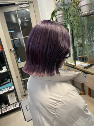 ミディアム カラー ミルクティー× グレージュMOMOのヘアスタイル