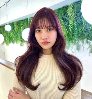 ロング カラー レイヤー/韓国ヘア /顔周り/大久保貴之のヘアスタイル