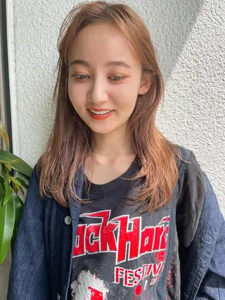 セミロング カラー パーマ/レイヤー 岩山丈一郎のヘアスタイル