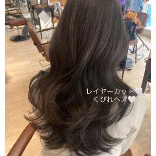 セミロング カラー 🍼顔周りカット/ レイヤー/小川華奈のヘアスタイル