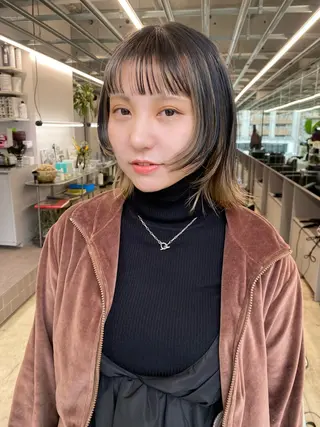 ミディアム カラー 似合わせカット レイヤー/ボブのヘアスタイル