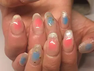 ミディアム AQUA nailのネイルデザイン