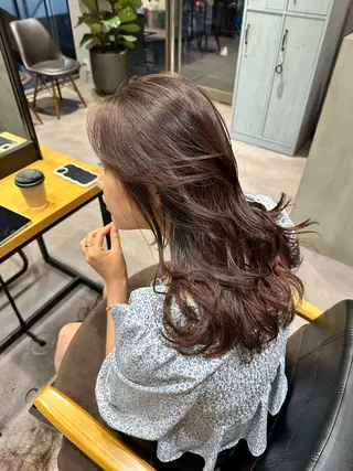 セミロング カラー 韓国風/オシャレ /縮毛矯正/滝口琴未のヘアスタイル