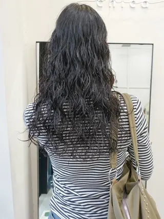 ロング パーマ runa/パーマ /ワンカラーモデルのヘアスタイル
