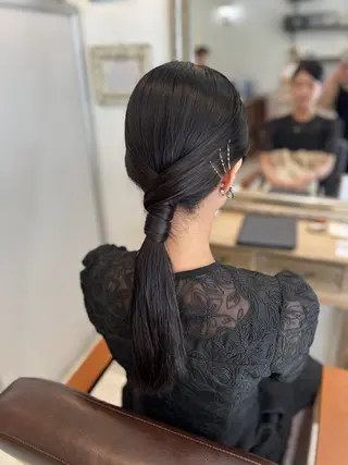 ヘアアレンジ 韓国風レイヤー ∕ 大隣 里桜のヘアスタイル