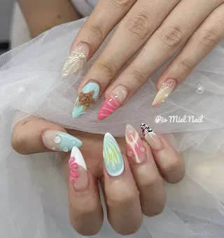 ネイル momo 長さだしのネイルデザイン