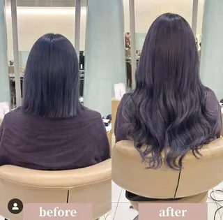 セミロング ヘアアレンジ カラーとエクステ 🌟エクステのヘアスタイル