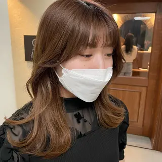 セミロング カラー ヘアアレンジ maoブリーチ無し 似合わせカラーのヘアスタイル