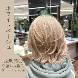 ミディアム カラー レイヤー/グレージュ メンズパーマのヘアスタイル