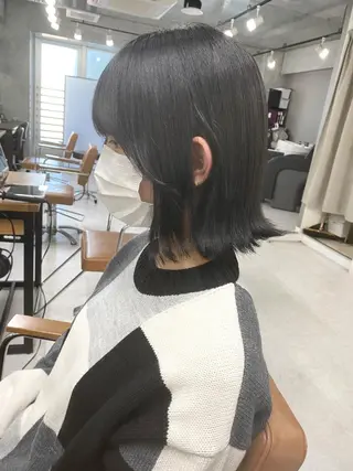 ミディアム カラー ヘアアレンジ 🌷FUKA🌷 まろやかハイトーンのヘアスタイル
