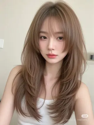 カラー 透ける透明感カラー 🤍anju🎀のヘアスタイル