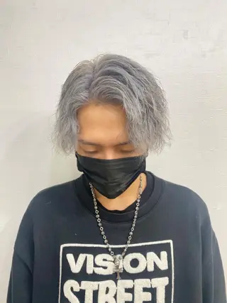 ミディアム カラー パーマ メンズ クセを最大限に活かす メンズパーマ奈良大祐のヘアスタイル